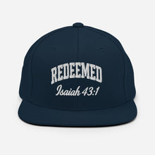 Load image into Gallery viewer, Christian Snapback Hat Redeemed Isaiah 43:1 Embroidered Cap