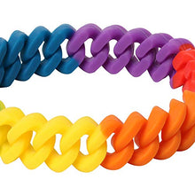 Load image into Gallery viewer, TRIXES Braided Silicone Rainbow Bracelet - Accessory for Gay Pride LGBT Festival events - Friendship Bracelet for Men or Women - Water Resistant Plaited Multicoloured Wristband