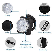 Load image into Gallery viewer, Bike Light Set, Super Bright USB Rechargeable Bicycle Lights - J and p hats Bike Light Set, Super Bright USB Rechargeable Bicycle Lights