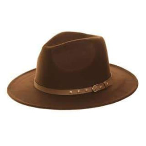 Men’s felt hat wide Brim Brown - J and p hats Men’s felt hat wide Brim Brown