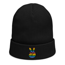 Load image into Gallery viewer, Peace Sign Gay Pride Beanie | j and p hats 